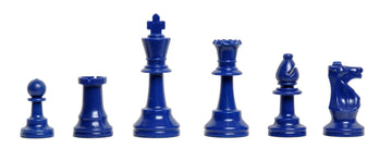 4 Player Chess Set Combination - Triple Weighted Regulation Colored Chess Pieces & 4 Player Vinyl Chess Board