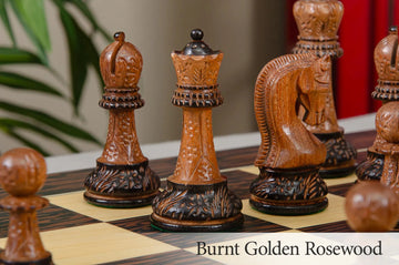 The Burnt Golden Rosewood Leningrad Series Chess Pieces - 4.0