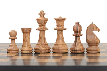 Rechapados Ferrer Chess Set and Black Olive Chess Board Combination
