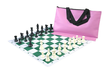 Superior Chess Set Combination with Thin Mousepad Board - Triple Weighted Regulation Pieces | Thin Mousepad Board | Superior Bag
