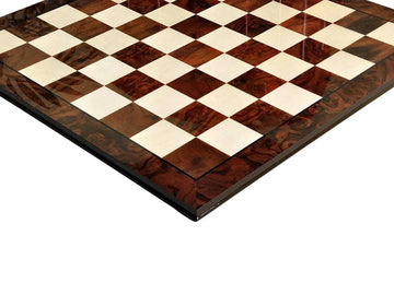 Walnut Burl & Maple Superior Traditional Chess Board - 2.5"