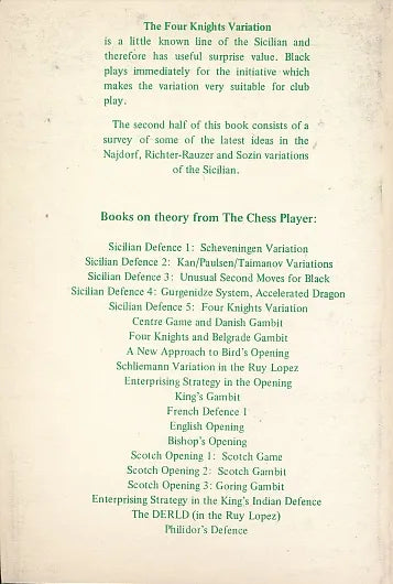 CLEARANCE - Sicilian Defence 5: Four Knights Variation