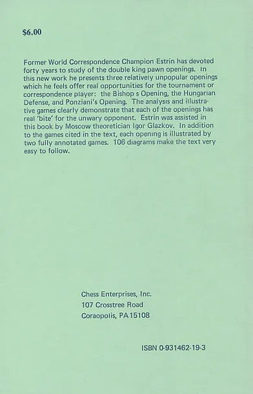 CLEARANCE - Three Double King Pawn Openings