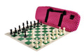 Deluxe Chess Set Combination and Triple Weighted Regulation Pieces | Vinyl Chess Board | Deluxe Bag