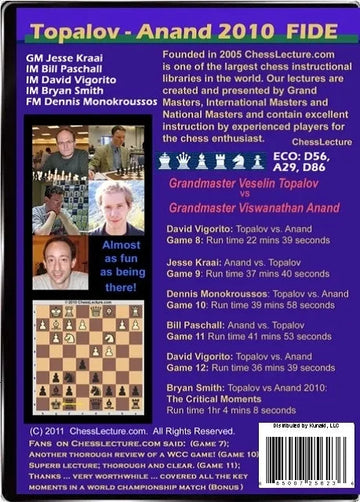 E-DVD Topalov - Anand 2010 World Chess Championship - 2 DVD's - Chess Lecture - Volume 32