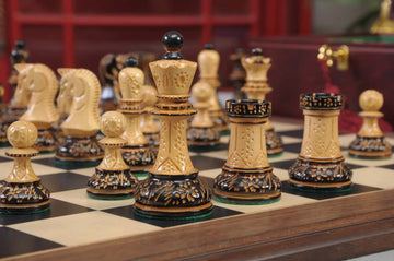 The Burnt Dubrovnik Series Chess Set, Box, & Board Combination