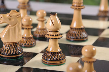 The Burnt Golden Rosewood Club Series Chess Pieces - 3.75