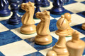 The Grandmaster Chess Set, Box, & Board Combination - Blue Gilded