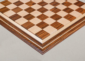 Signature Contemporary IV Luxury Chess board - BOCOTE / CURLY MAPLE - 2.5