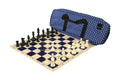 Deluxe Chess Set Combination and Triple Weighted Regulation Pieces | Silicone Chess Board | Deluxe Bag