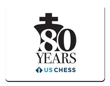 US Chess Federation 80th Anniversary - Mousepad - White
