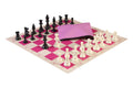 Basic Chess Set Combination - Triple Weighted Regulation Pieces | Vinyl Chess Board | Basic Bag