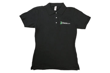 Chesscom New Black Polo-Womens