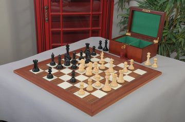 The Leicester Series Chess Set, Box, & Board Combination