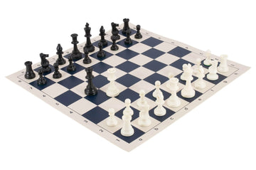 Regulation Tournament Chess Pieces and Chess Board Combo - SOLID PLASTIC