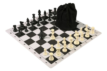 Drawstring Chess Set Combination with Mousepad Board and Single Weighed Pieces