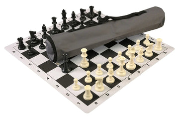Quiver Chess Set Combination and Single Weighted Regulation Pieces | Thin Mousepad Chess Board | Quiver Bag
