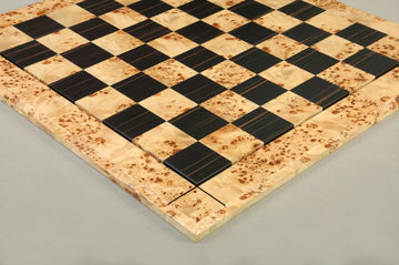 MAPLE BURL & Ebony Reproduction of the Drueke Chess Board - 2.5