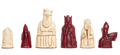 The Isle of Lewis Chess Pieces - 3.5" King - RED and NATURAL