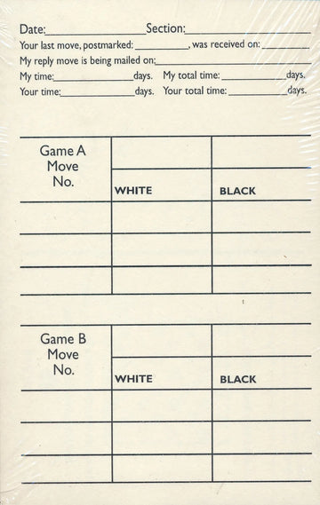 Correspondence Chess Move Mail Card - 50 Pack