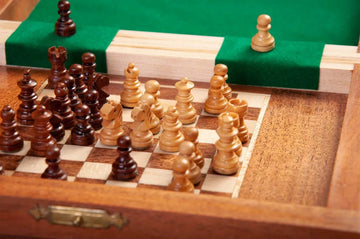 BOOK WOODEN MAGNETIC Travel Chess Set - SMALL