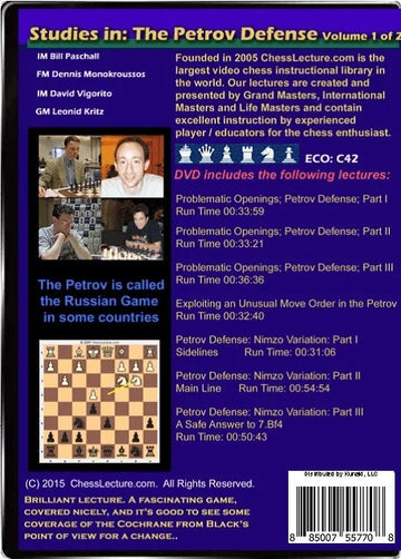 Studies in: The Petrov Defense - 2 DVDs - Chess Lecture - Volume 129