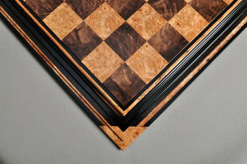 PRE-ORDER - Signature Contemporary Chess Board - WALNUT BURL  / MAPLE BURL - 2.5