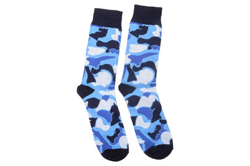 Dark Blue Camo with Black Chess Socks
