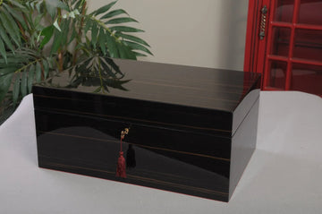 Signature Fitted Coffer Chess Box - Macassar Ebony