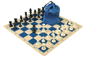 Drawstring Chess Set Combination with Silicone Chess Board and Single Weighed Pieces