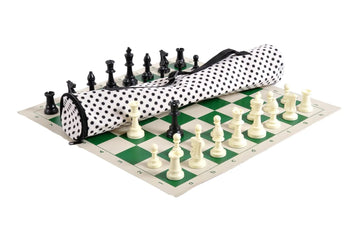 Quiver Chess Set Combination - Single Weighted Regulation Pieces | Vinyl Chess Board | Quiver Bag