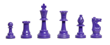2 Player Chess Set Combination - Triple  Weighted Regulation Colored Chess Pieces & Regulation Vinyl Chess Board