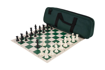 Deluxe Chess Set Combination and Single Weighted Regulation Pieces | Vinyl Chess Board | Deluxe Bag