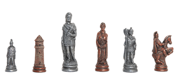 Roman Themed Chess Pieces - 4.25" King - Metallic