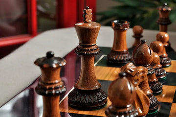 The Burnt Golden Rosewood Grandmaster Series Chess Pieces - 4.0