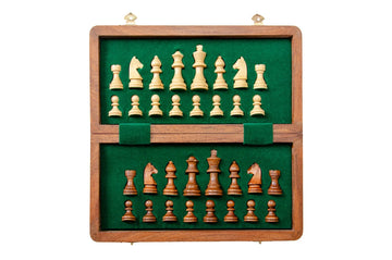 FOLDING WOODEN MAGNETIC Travel Chess Set - 10