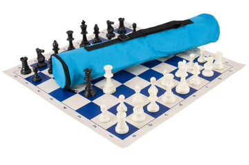 Quiver Chess Set Combination - Single Weighted Regulation Pieces | Vinyl Chess Board | Quiver Bag
