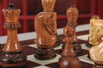 The Burnt Zagreb '59 Series Chess Pieces - 3.875