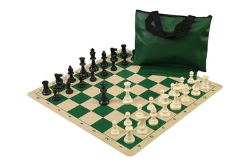 Standard Chess Set Combination with Silicone Chess Board - Triple Weighted Regulation Pieces | Silicone Chess Board | Standard Bag