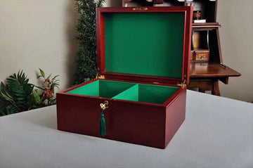 Large Red Burl Premium Chess Box