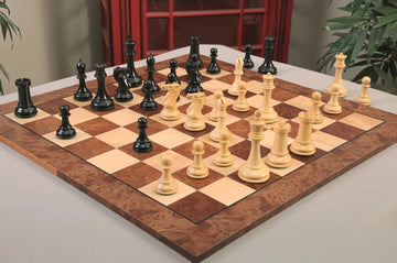IMPERFECT - 4.4" Marshall - GENUINE EBONY / BOXWOOD - Wood Chess Pieces