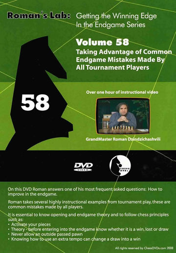 E-DVD ROMAN'S LAB - VOLUME 58 - Taking Advantages of Common Endgame Mistakes