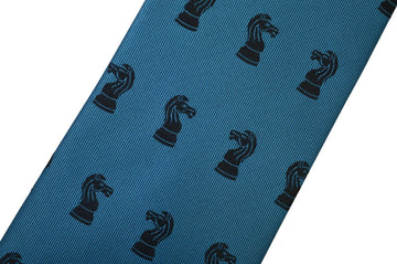 Blue Knight - Chess Tie