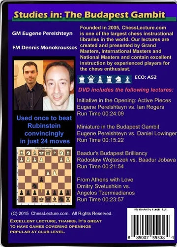 E-DVD - Studies in: The Budapest Gambit - Chess Lecture - Volume 131