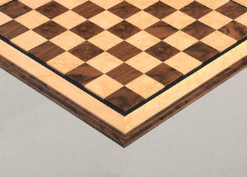 Signature Contemporary VI Luxury Chess board - WALNUT BURL / BIRD'S EYE MAPLE - 2.5