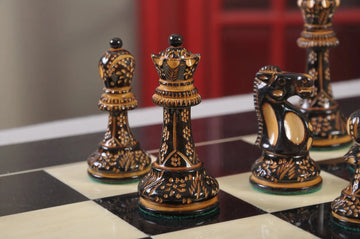The Burnt Reykjavik II Series Chess Pieces - 3.75
