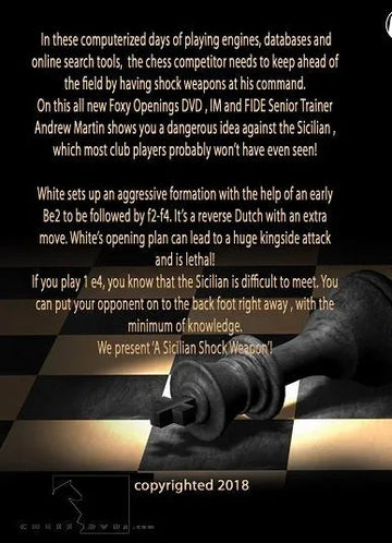 Foxy Openings - Volume 183 - A Shock Weapon Against the Sicilian For The Tournament Player