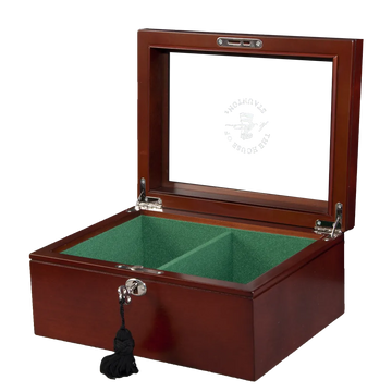 Superior Chess Box - Mahogany - Glass Top