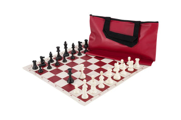 Superior Chess Set Combination - Triple Weighted Regulation Pieces | Vinyl Chess Board | Superior Bag