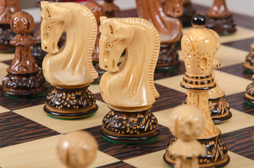 The Burnt Golden Rosewood Zagreb '59 Series Chess Pieces - 3.875